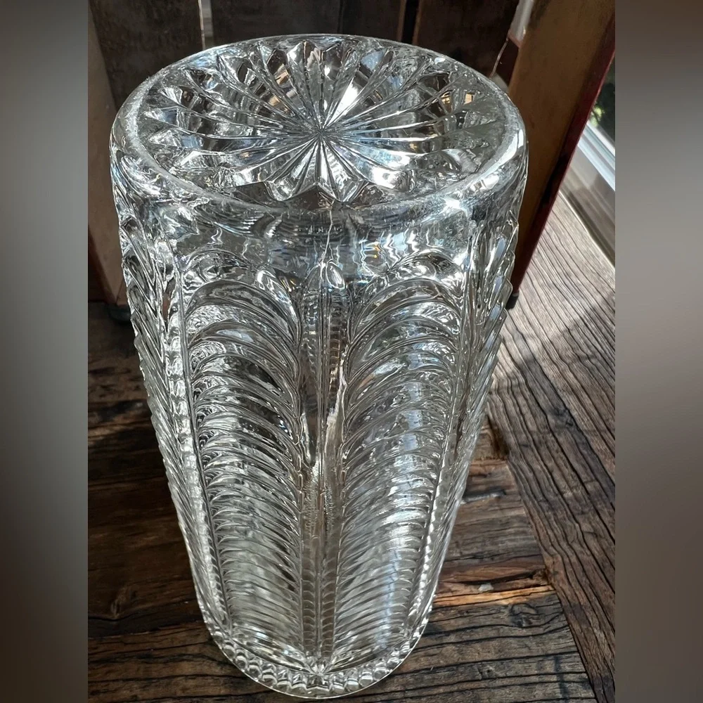 Mid-Century Crystal Transparent Vase, Italy, 1960s